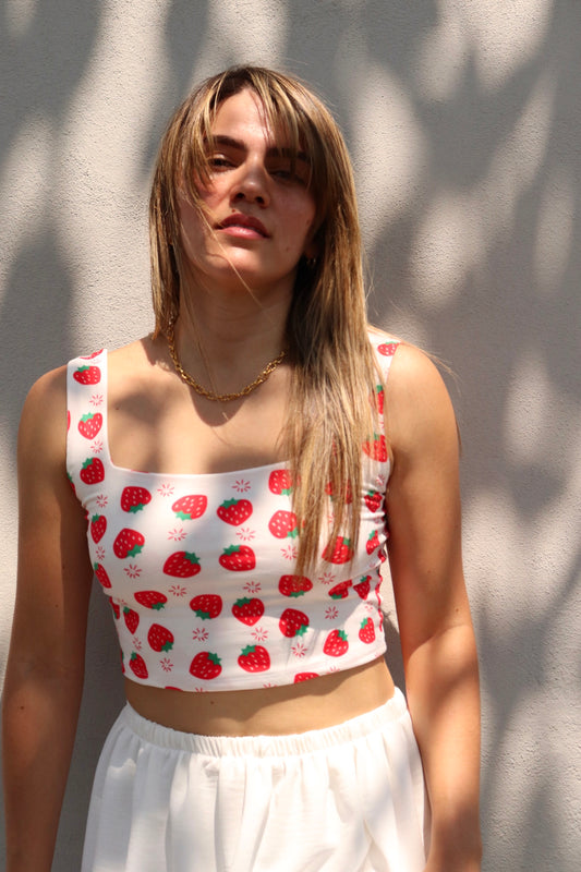 STRAWBERRY CROP TOP