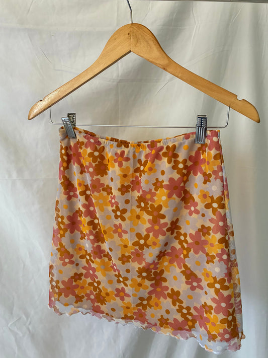 FLOWERS MESH SKIRT