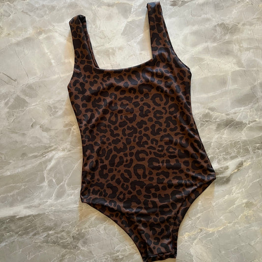 BROWN PRINT BODYSUIT