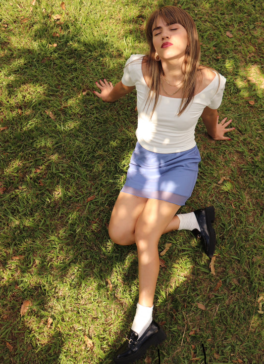BLUE MESH SKIRT